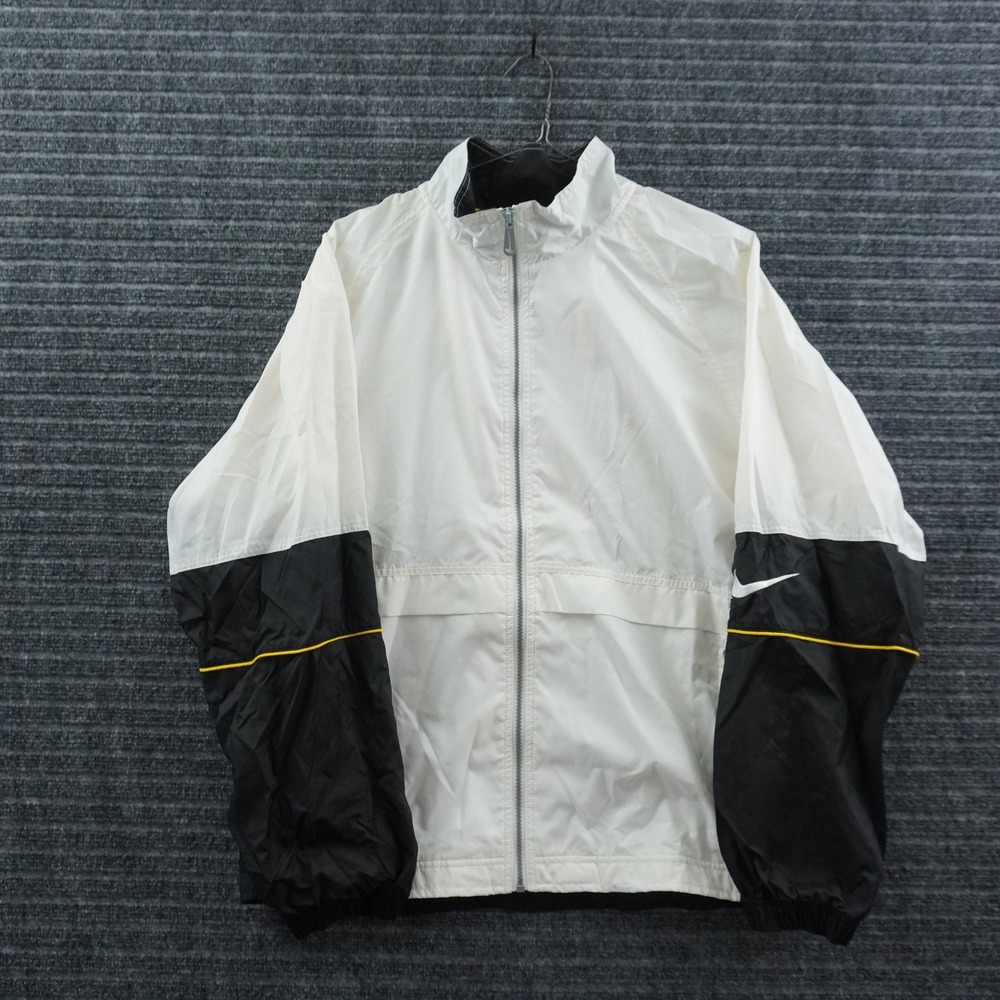 Nike Windbreaker Mens XL White Black Vintage 90s Colorblock Mesh Lined Jacket